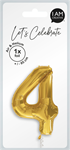 I AM CREA Folienballon Zahl 4 85cm