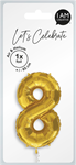 I AM CREA Folienballon Zahl 8 85cm