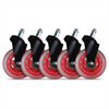 L33T Rubber wheels red, 5-pack