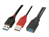 LINDY USB 3.0 DualPower 2xAM/AF 0,5m USB 3.0 + USB