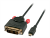 LINDY Video Cable, MicroHDMI-DVI M-M, 0.5m, black,