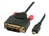 LINDY Video Cable, MicroHDMI-DVI M-M, 1m, black,