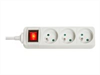 LINDY 3 way Mains Gang Socket with switch FR