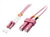 LINDY Fiber Optic Cable, OM4, LC-SC, 15m, pink ,
